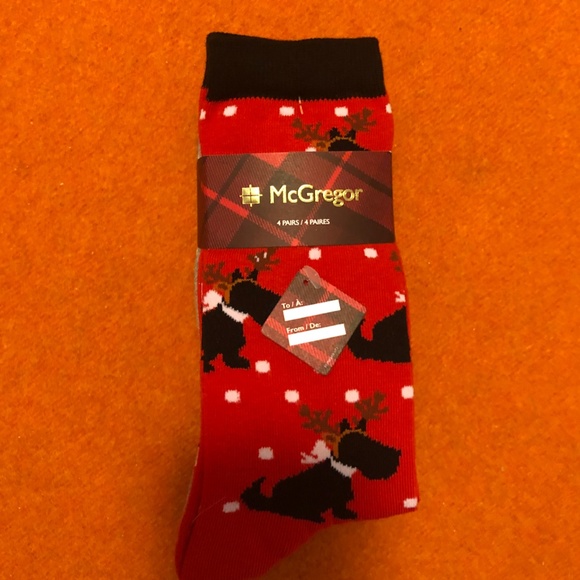 Lot of 4 McGregor festive Scottish terrier socks NWT - Picture 2 of 11
